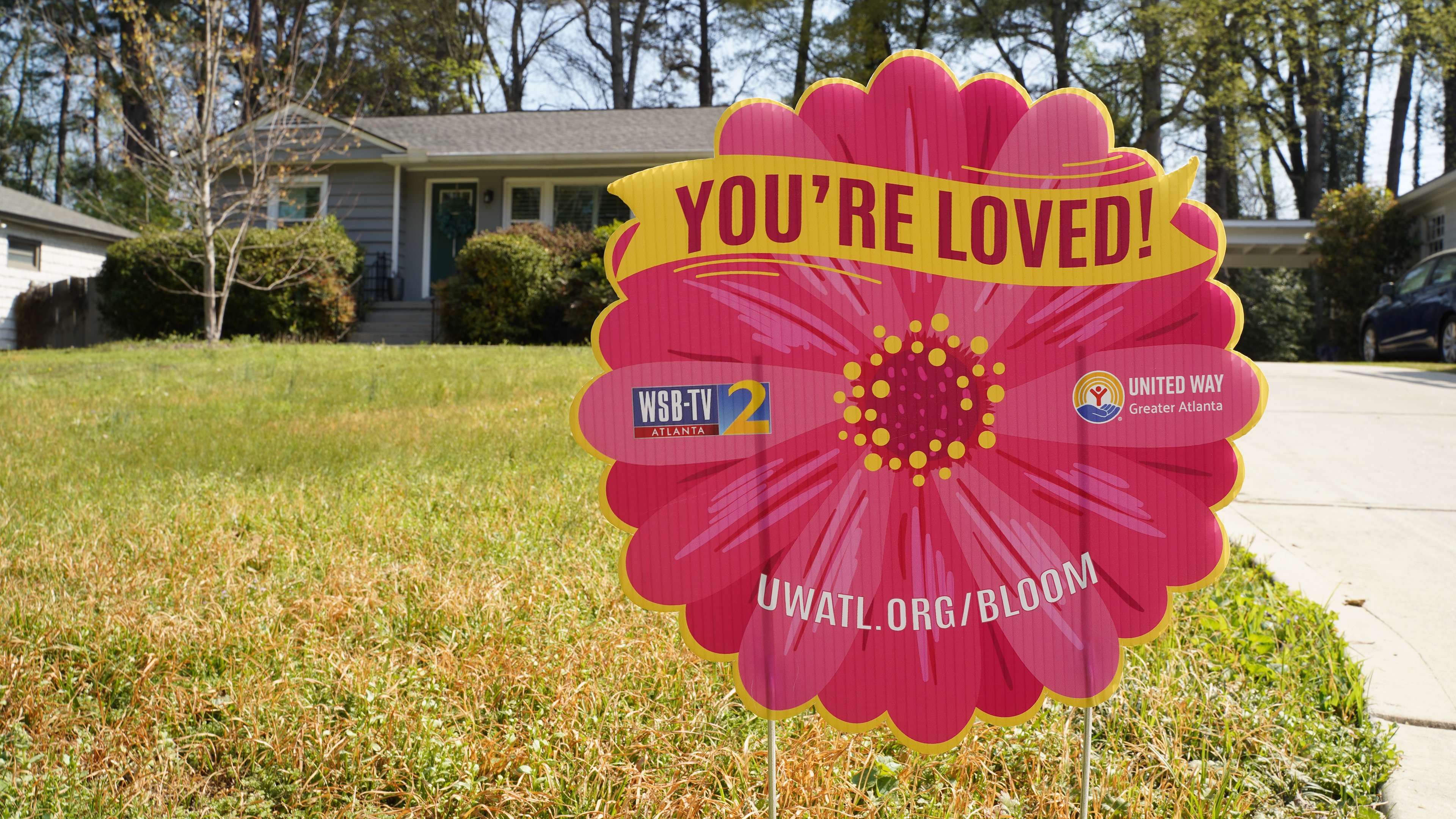 Yard sign at someones home.