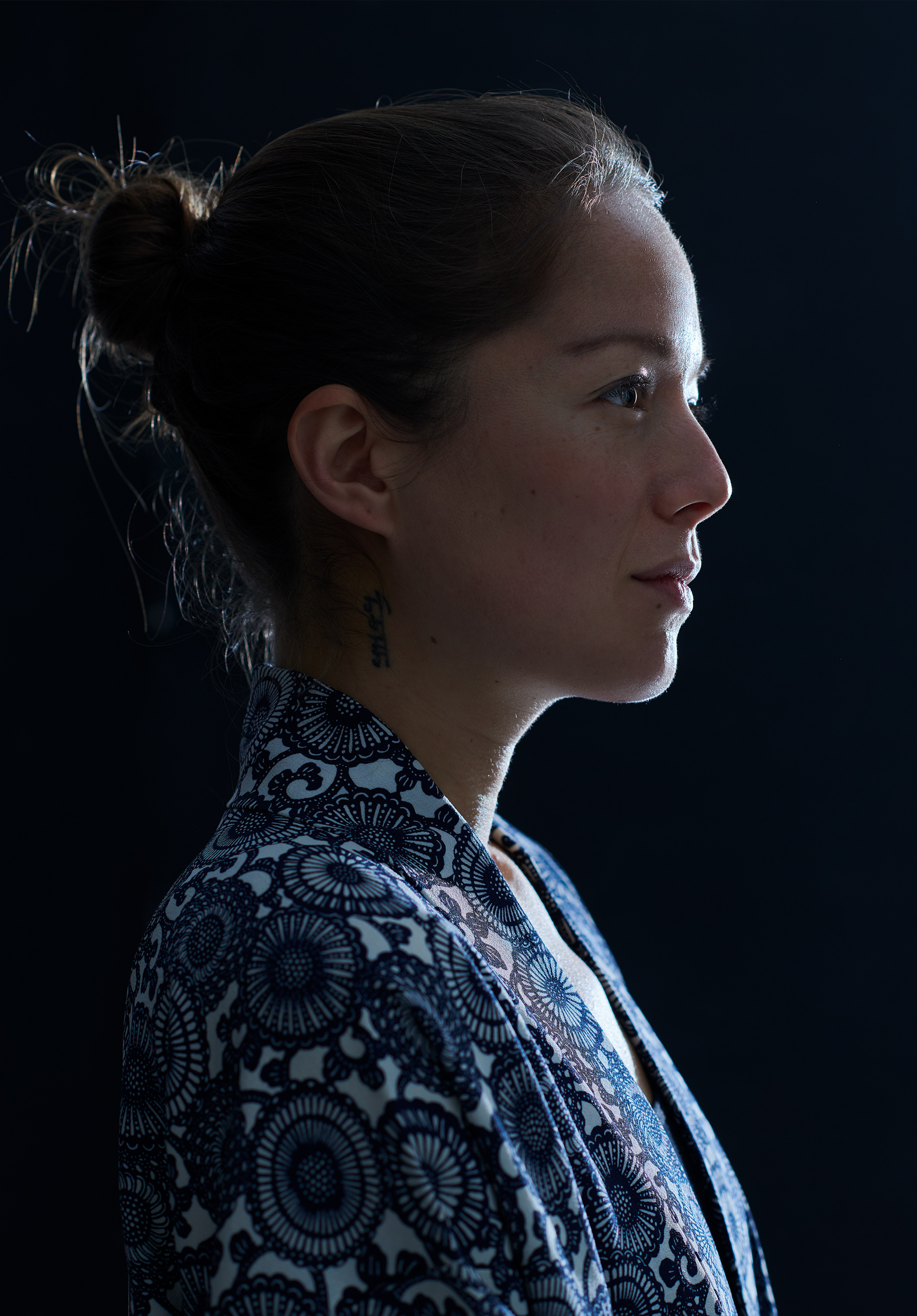 Female portrait in backlight shot by editorial photographer David Schweiger