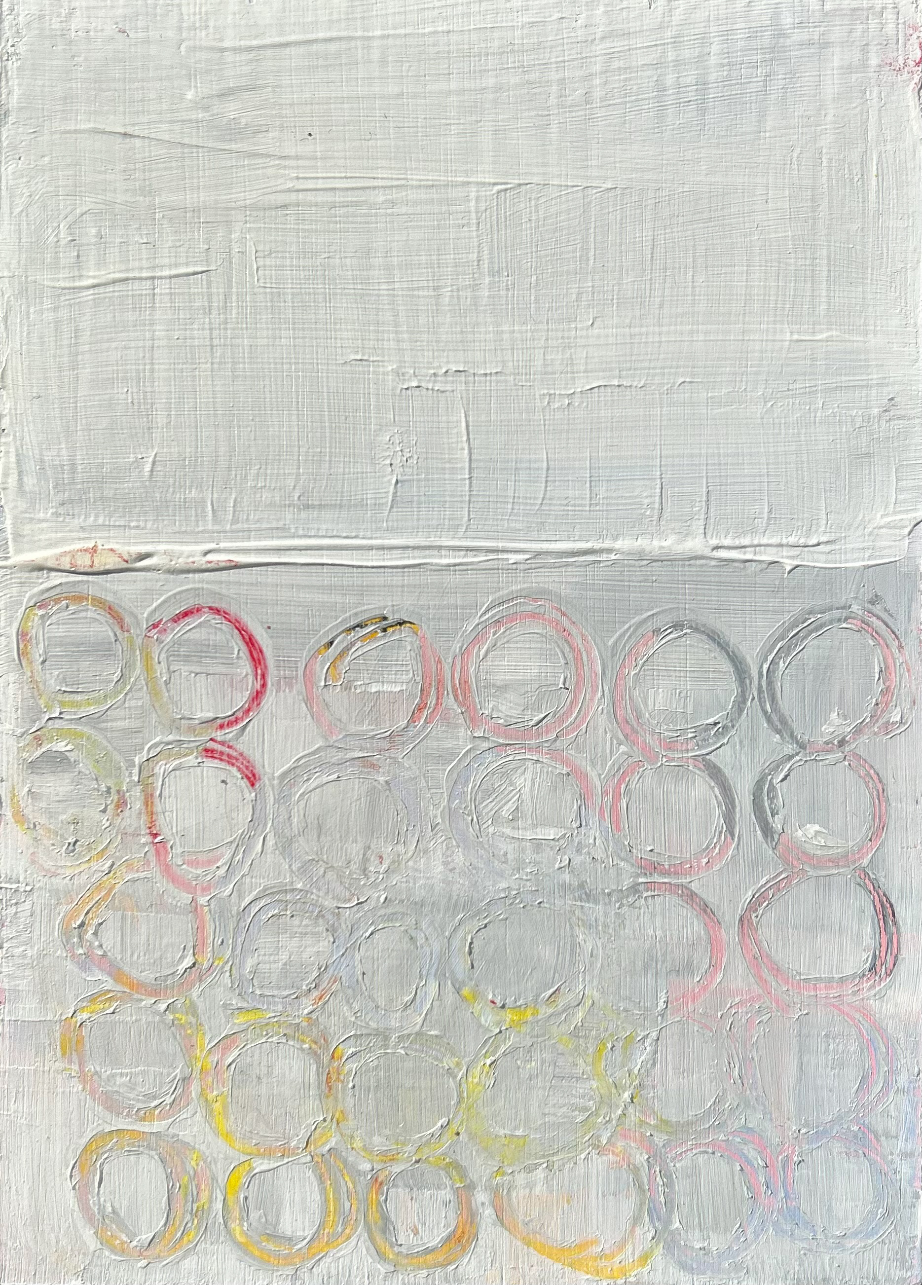 Untitled, acrylic and oil stick on wood, 13.5 x 17.5cm, 2025
