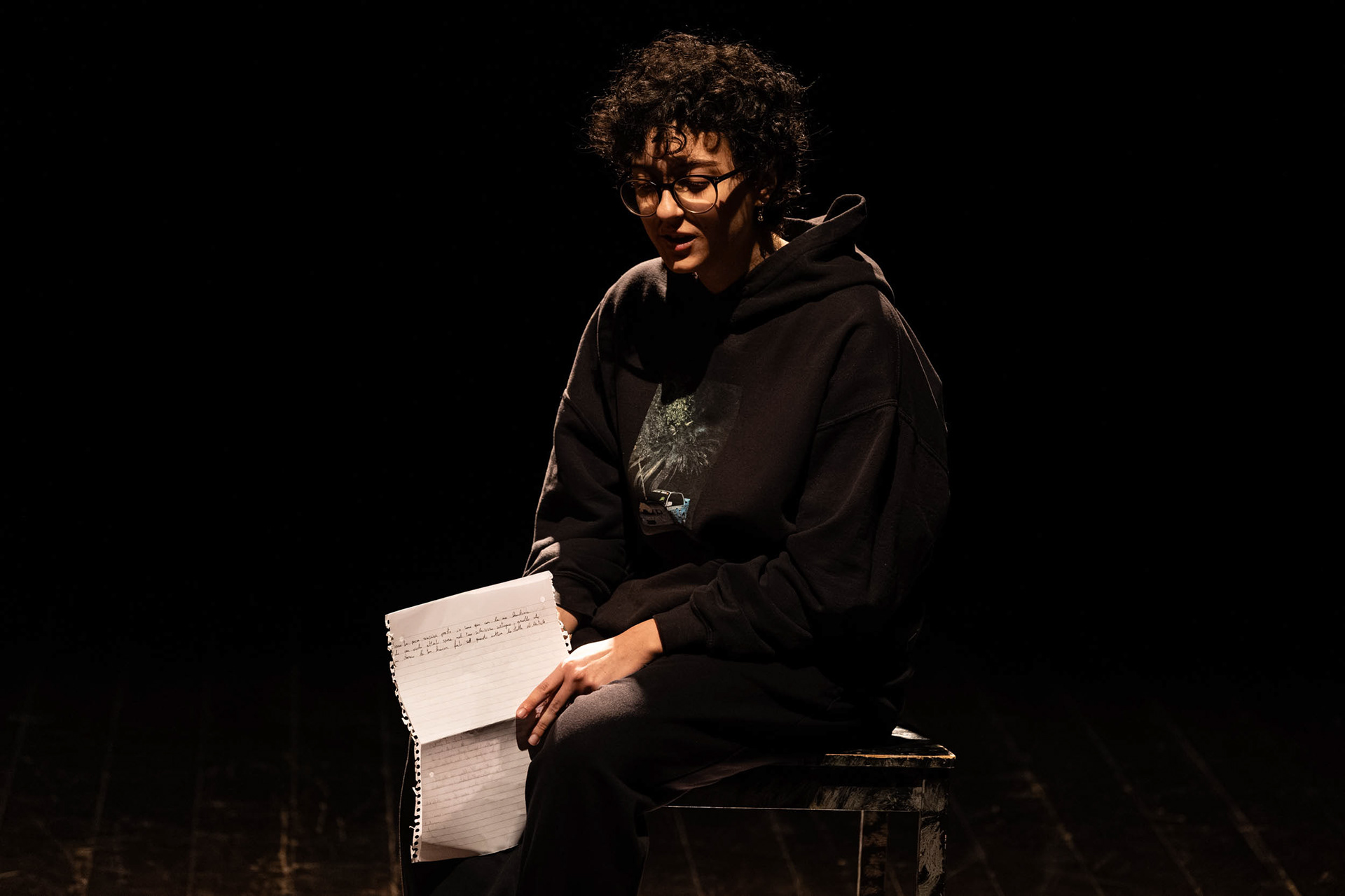 Napoli, 2026, Teatro NEST - Workshop di recitazione a cura di Ciro Esposito. Nella foto un allievo