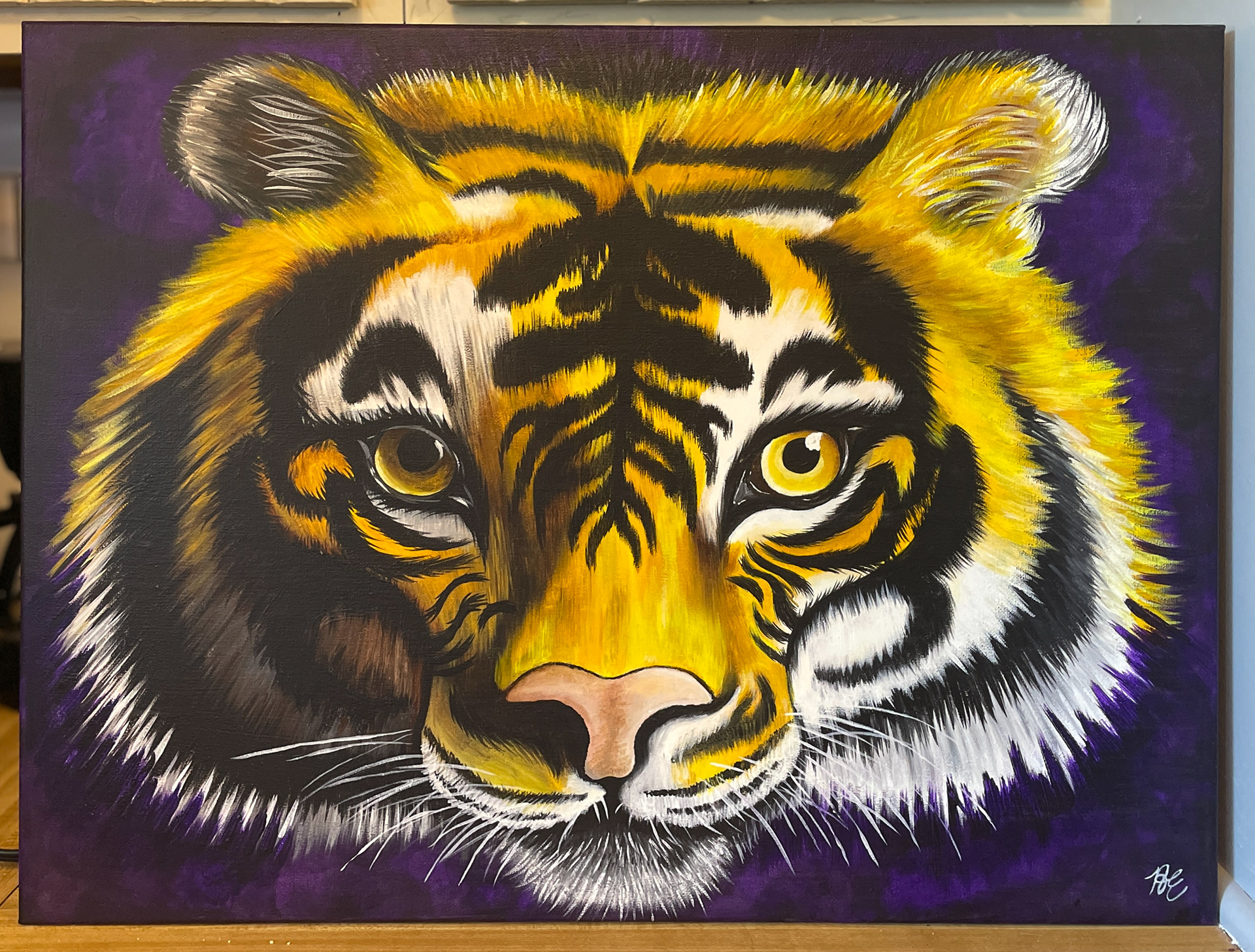 "Tiger", 18x24", acrylic on canvas, March 2025