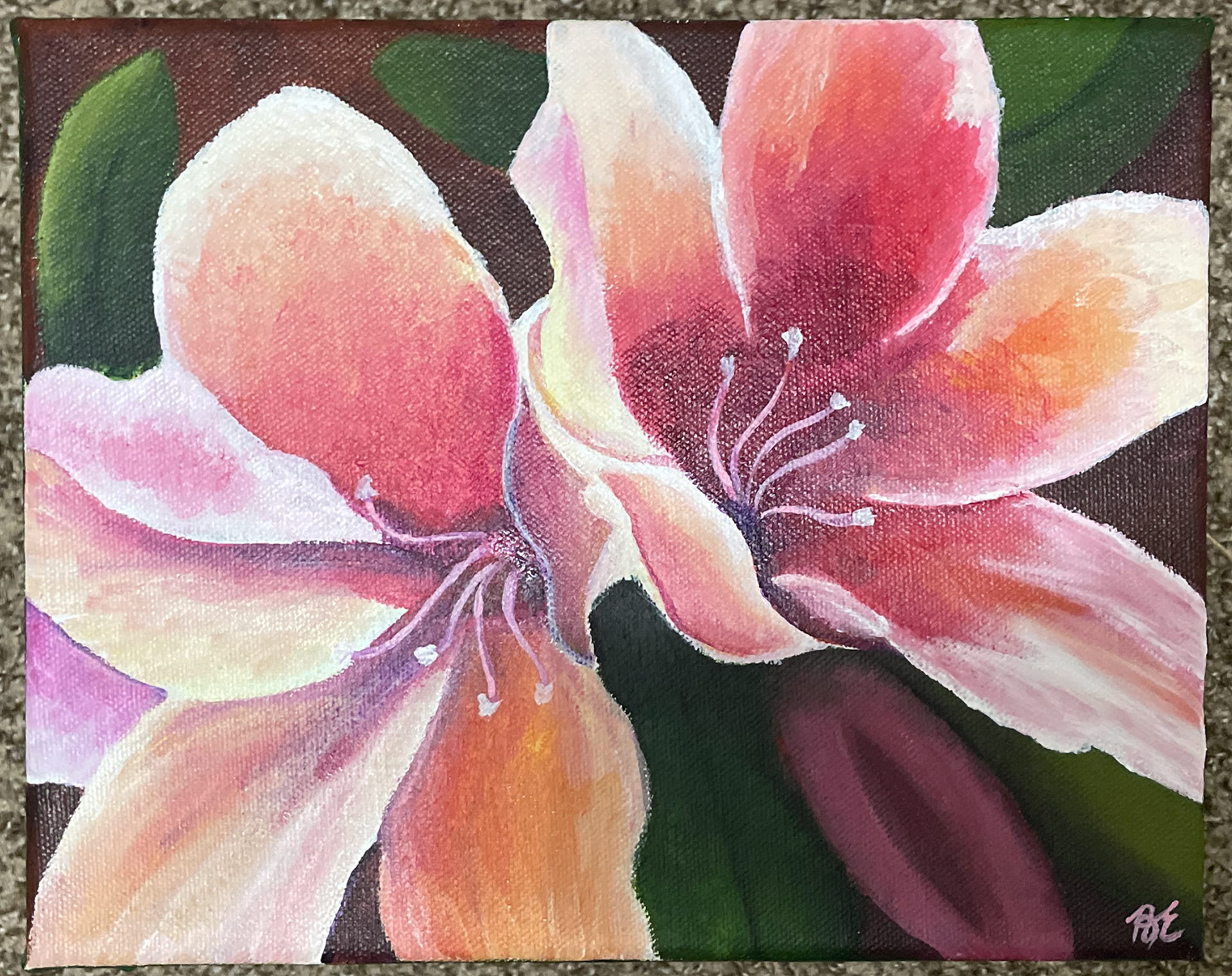 "Azaleas", acrylic on canvas, December 2022