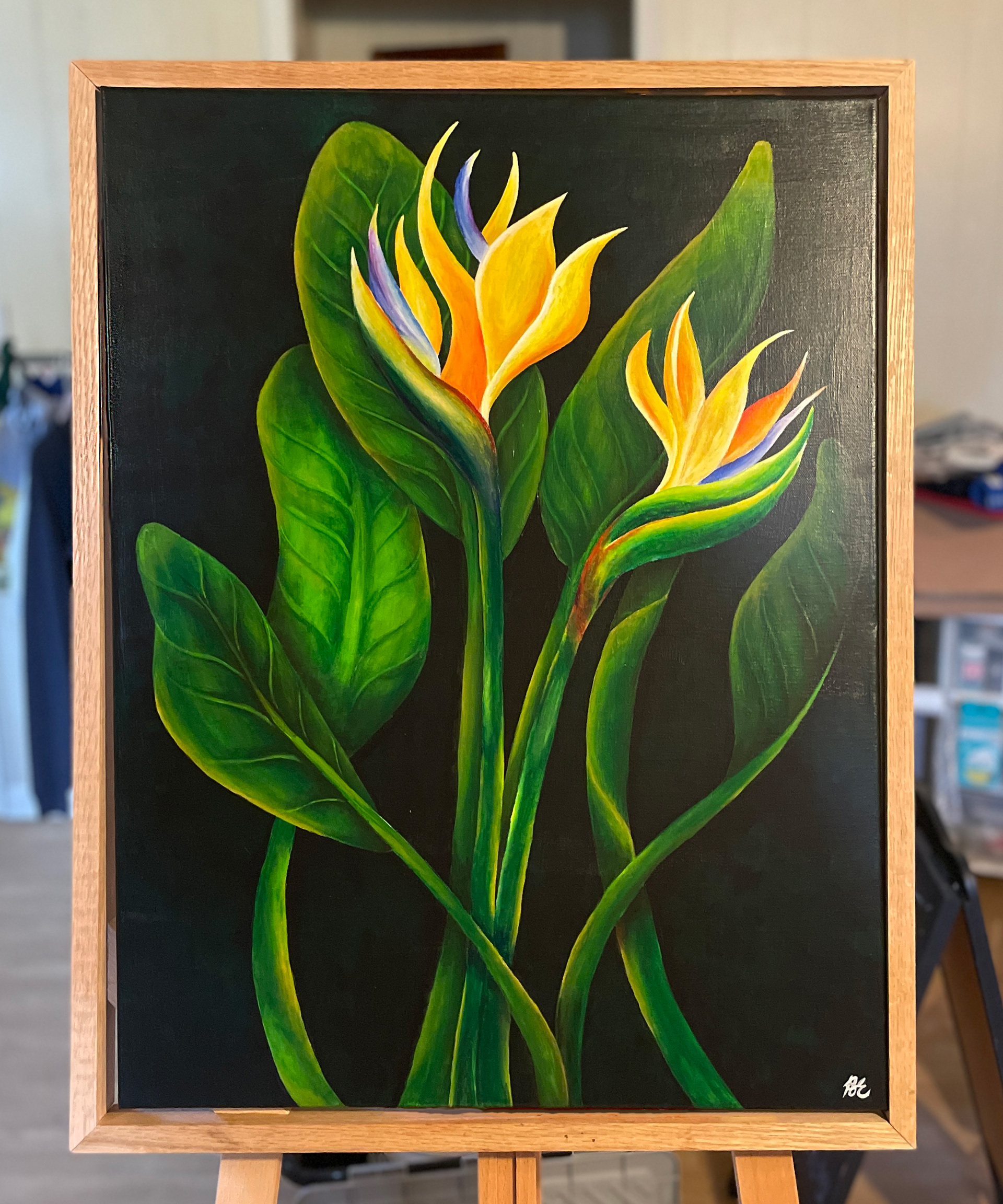 "Bird of Paradise", acrylic on canvas, 24" x 30", May 2025