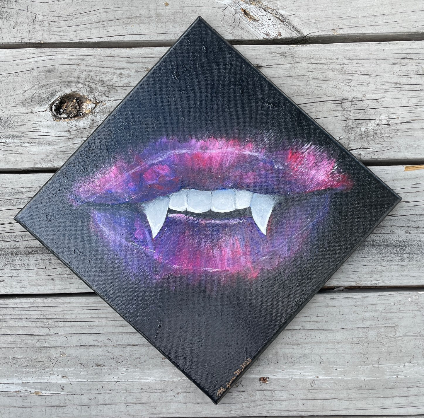 "Vampire Kiss", acrylic on canvas, June 2023