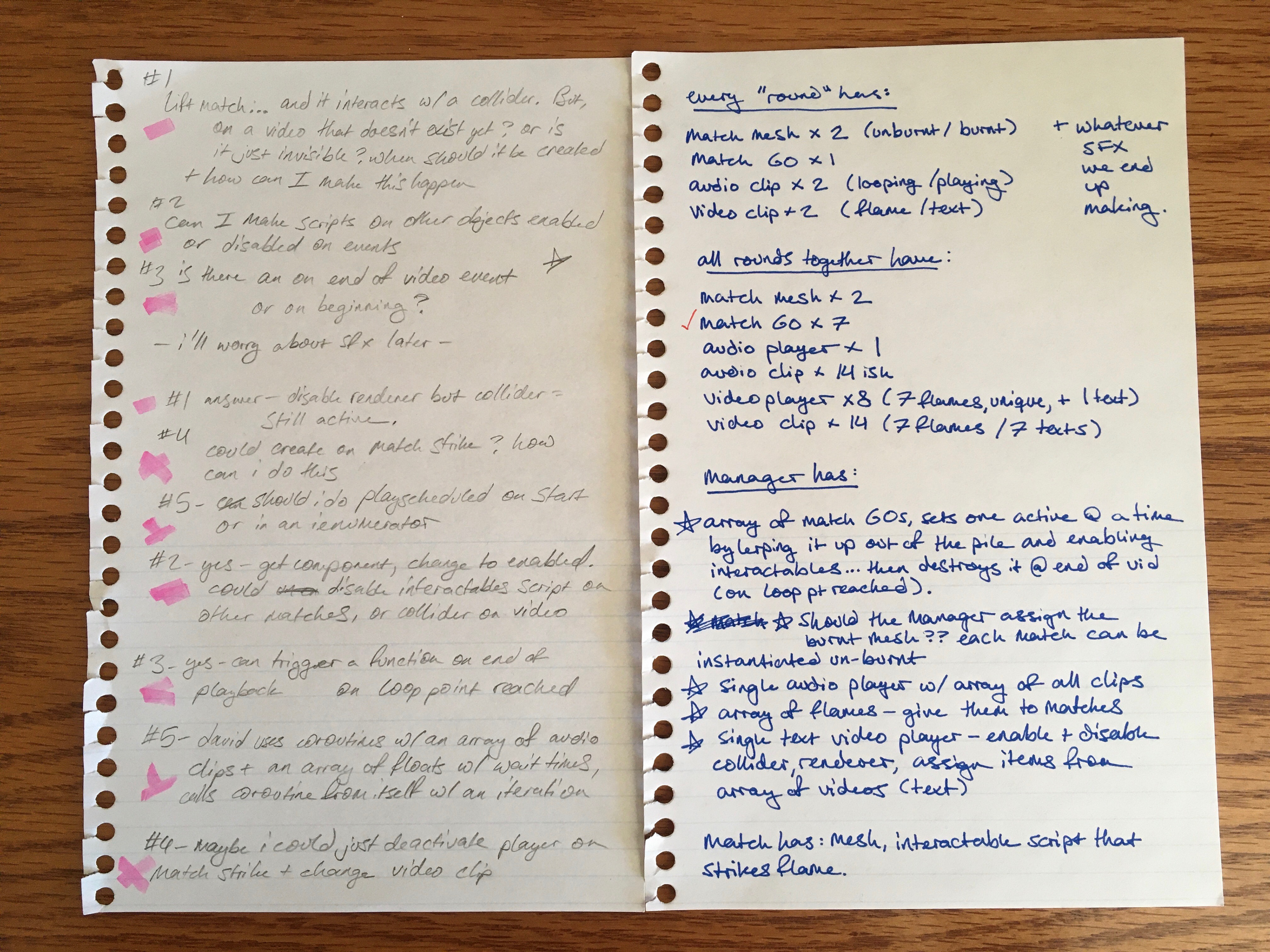 From there, I made a list of outstanding technical questions and made a very rough outline of the manager script.
