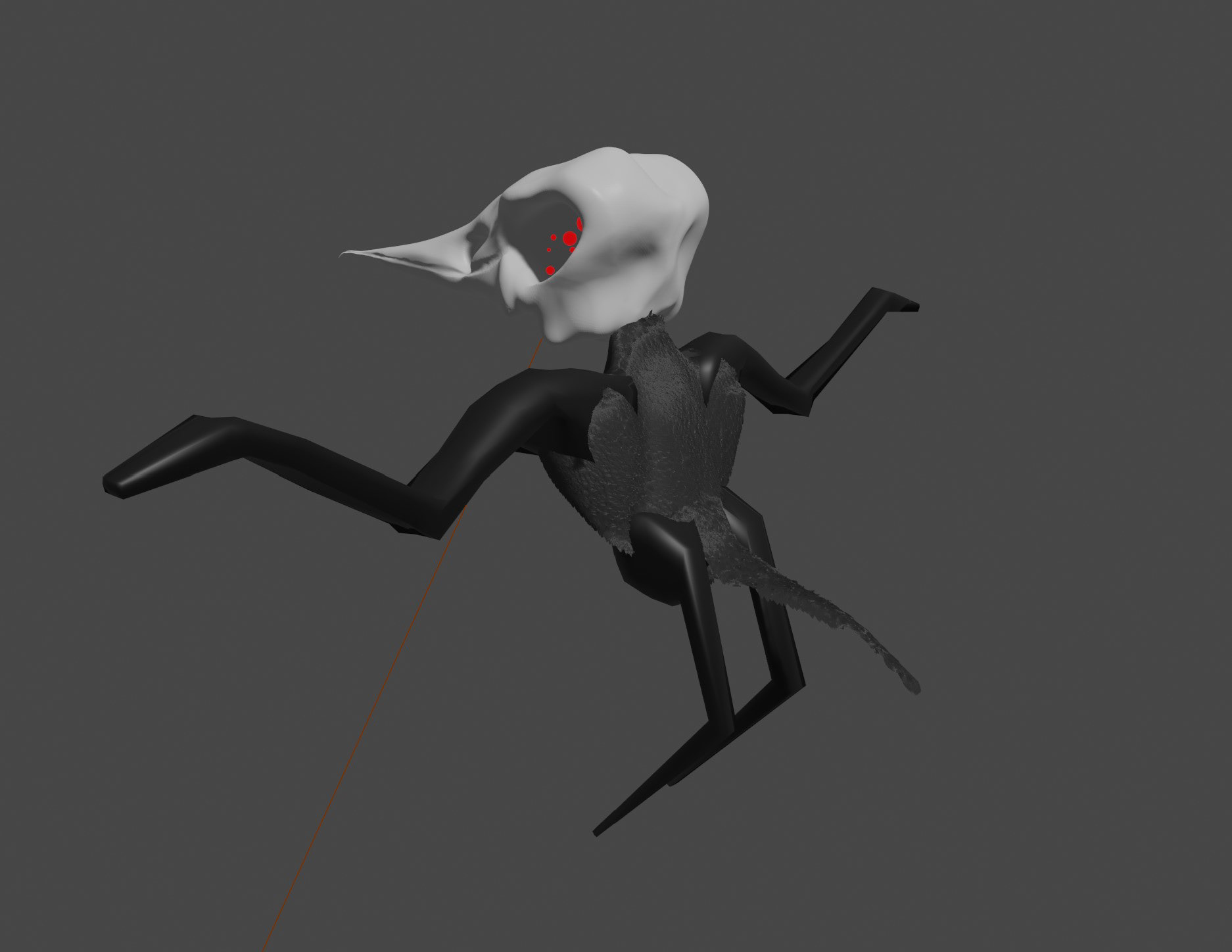 7: Body refinements, legs as separate geometries, downy feathers with particle system