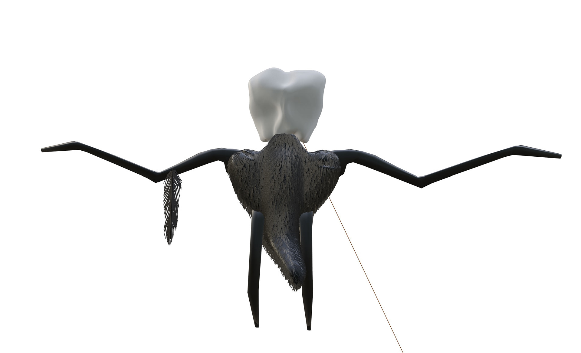8: Single primary wing feather with particle system