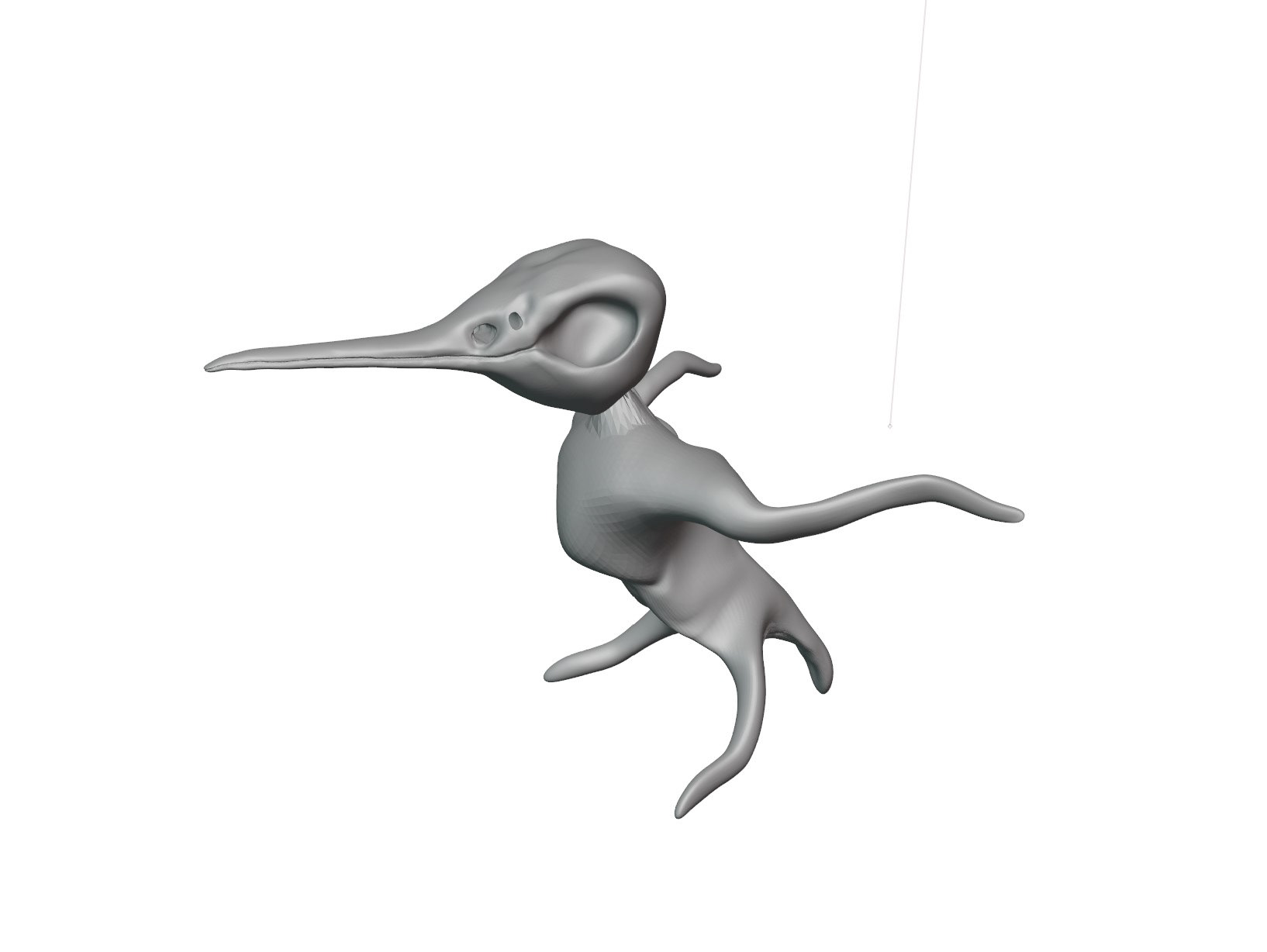 2: Sculpted body, first try-- getting a general sense of proportions