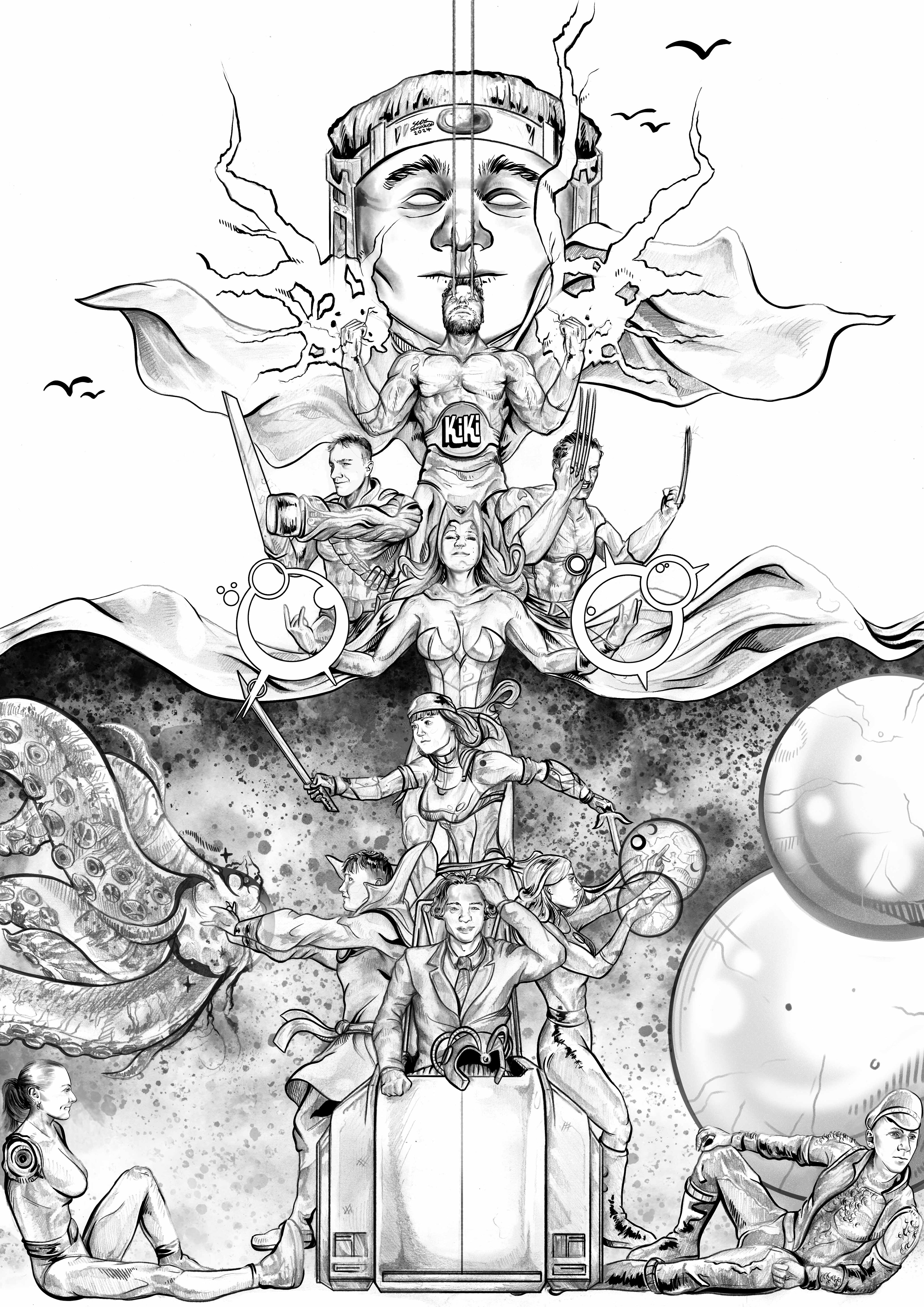 Kiki Lounge workers transformed into their Favourite Heroes - Commission Piece