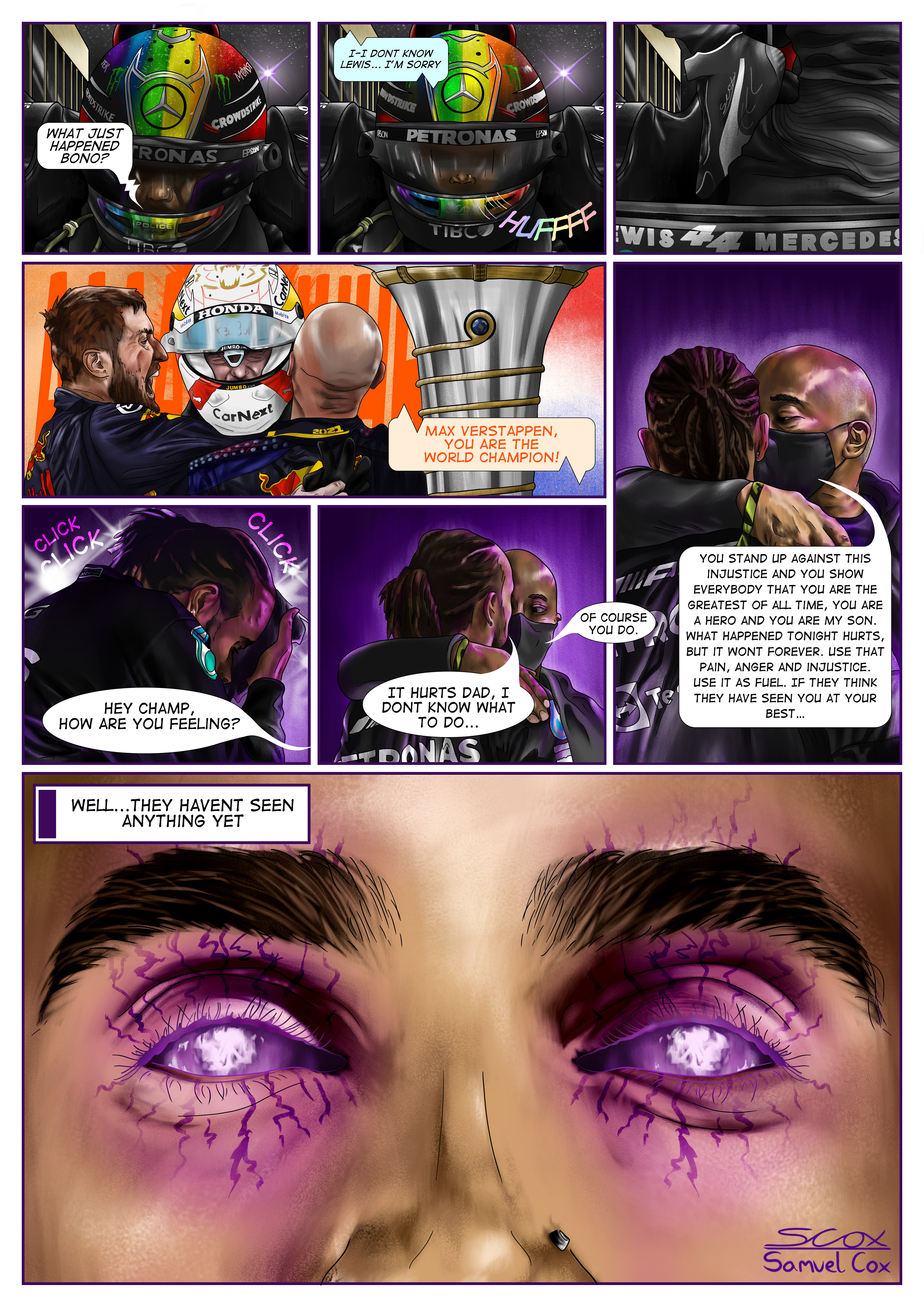 Comic Strip depicting the fallout from the 2021, Abu Dhabi GP.