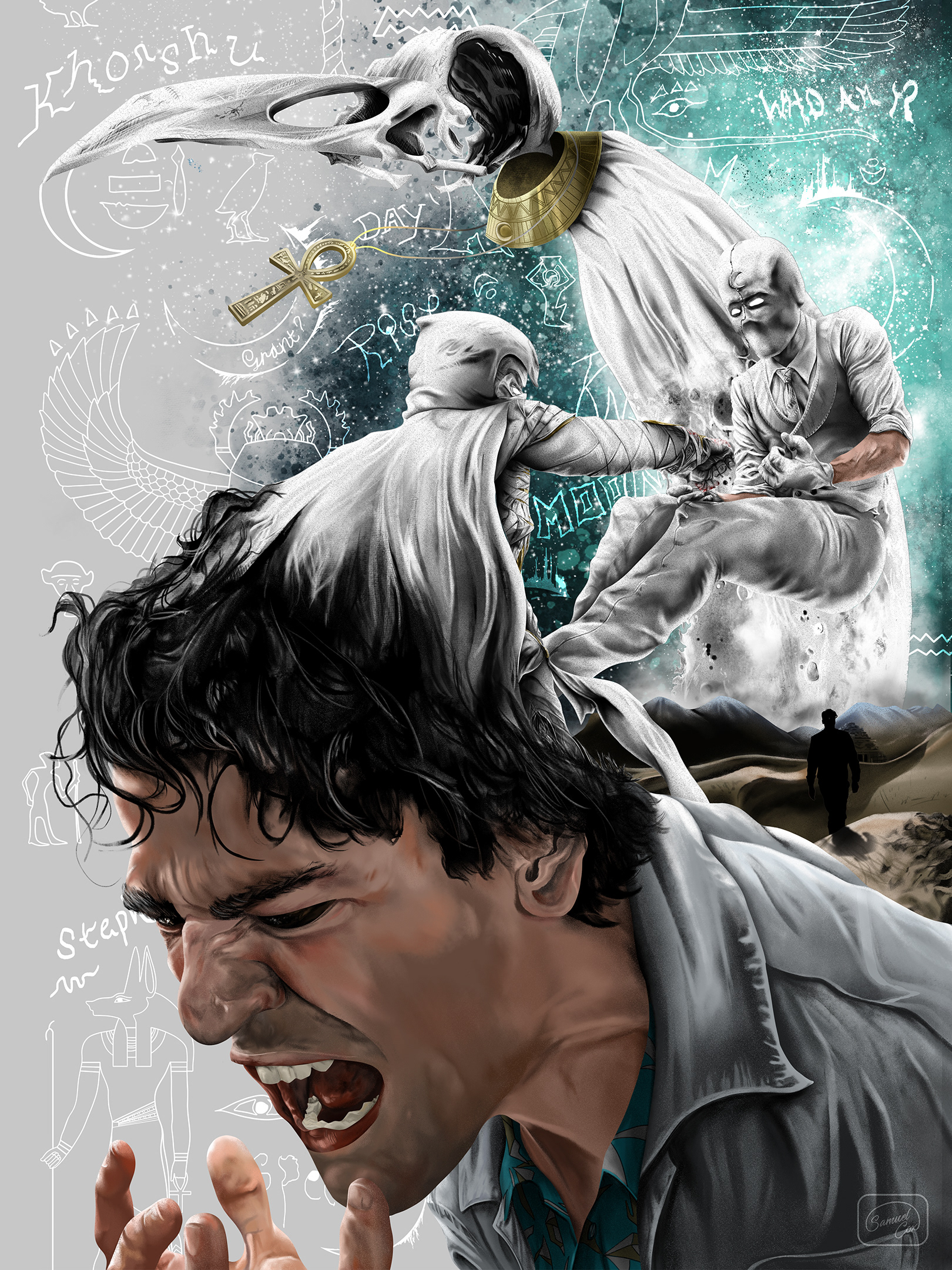 Poster Tribute Featuring Marvel Studios "Moon Knight". 2022