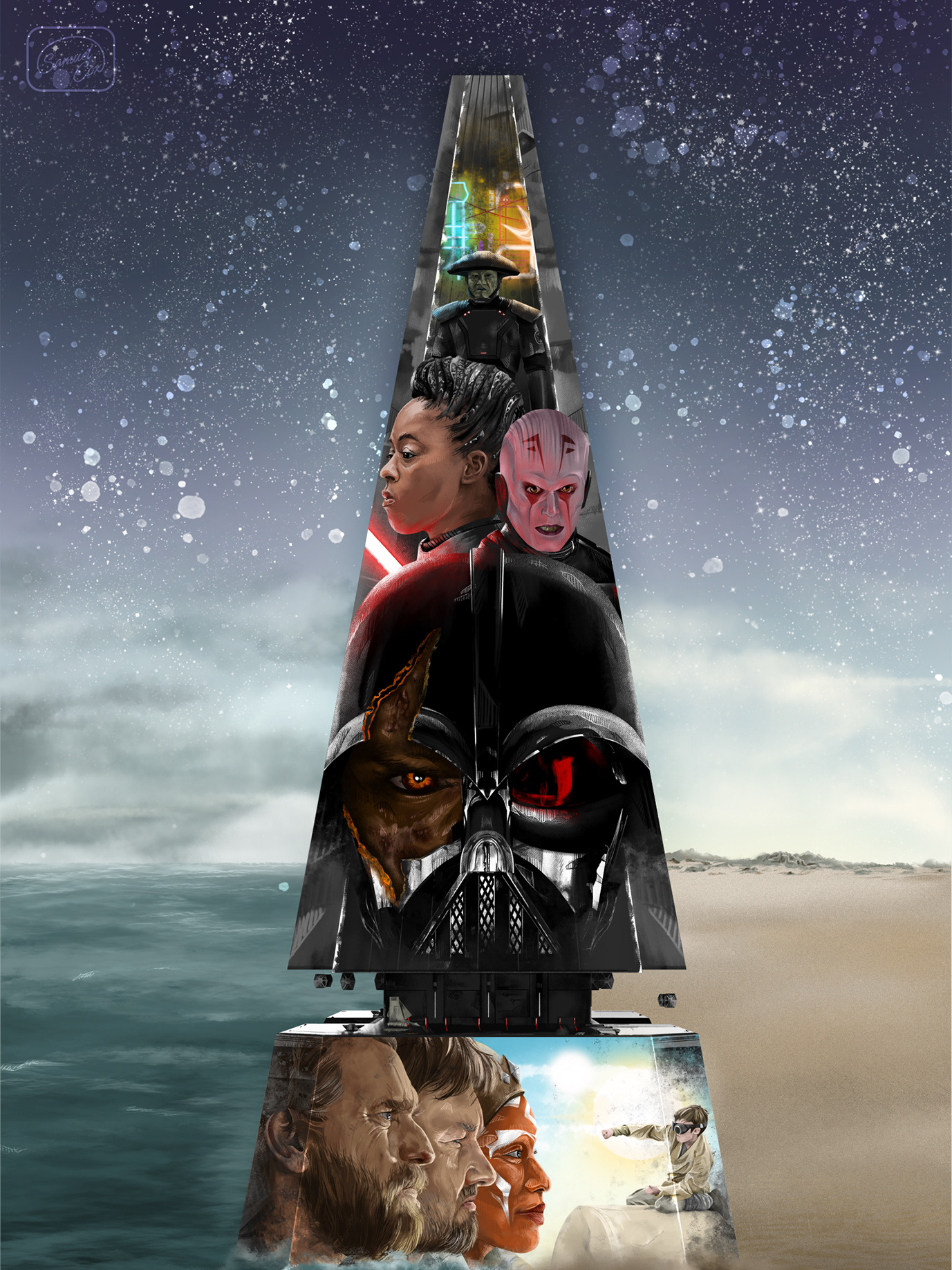 Poster Tribute Featuring Characters from Lucasfilm's Kenobi. 2022