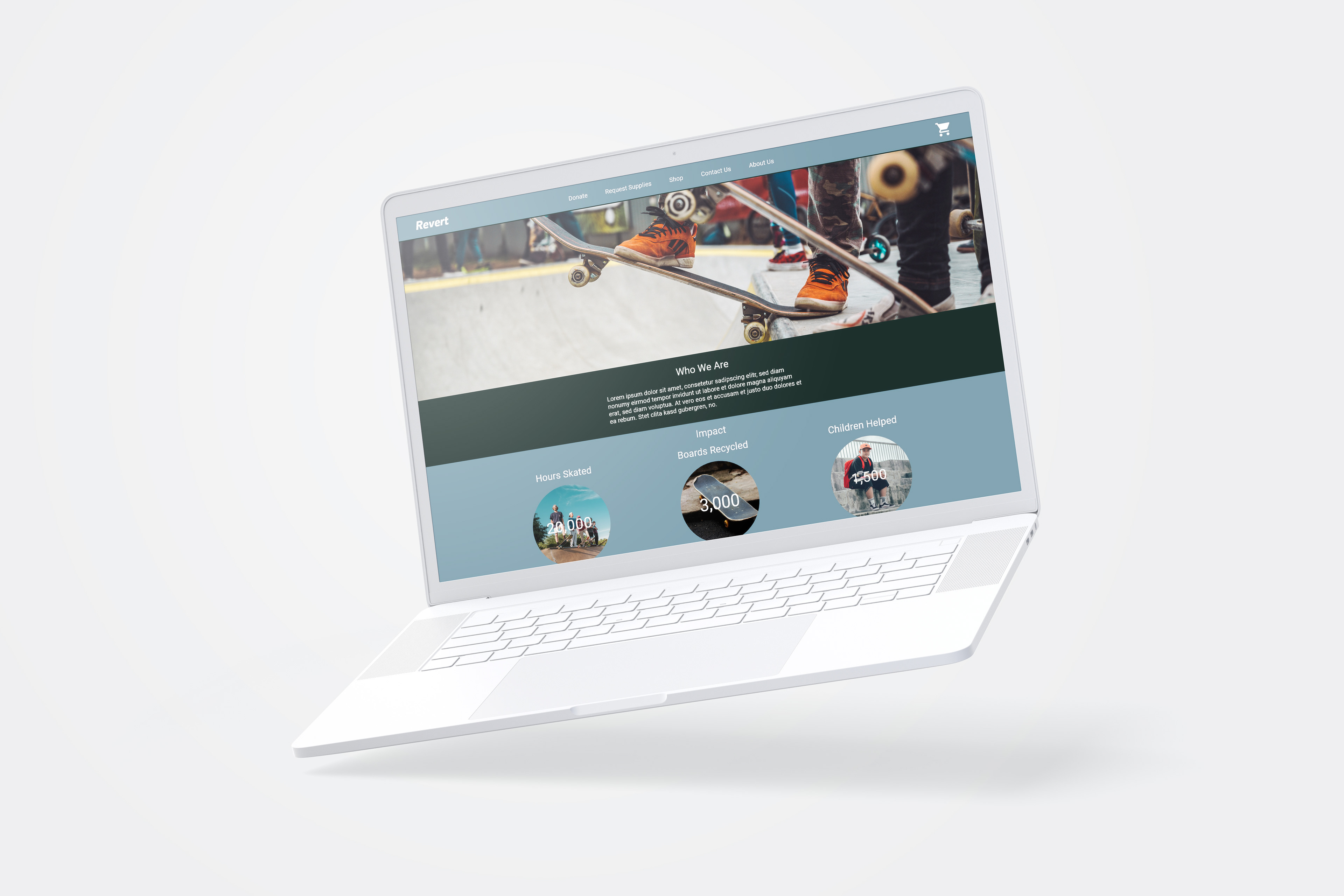 Image of a webpage on a laptop