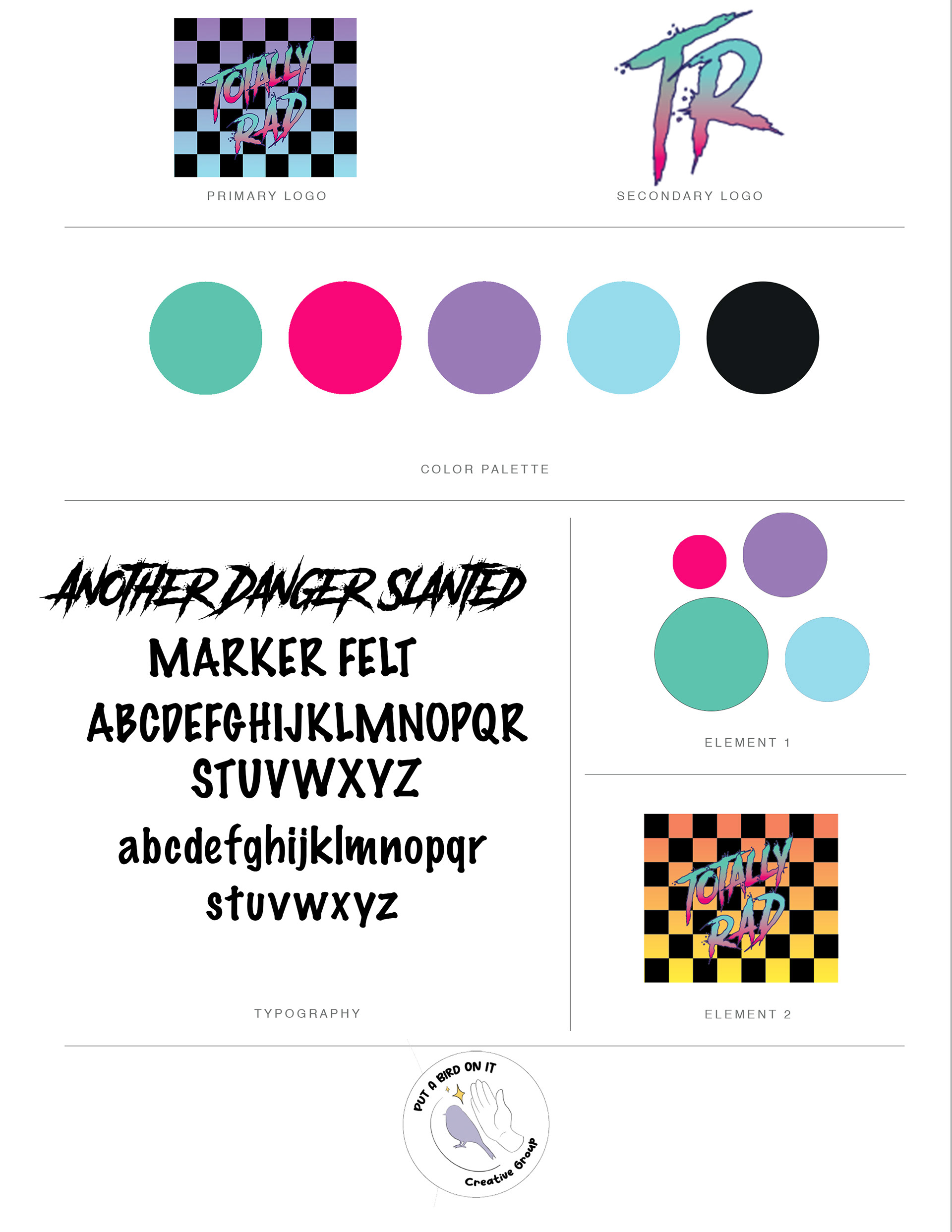 Branding Board to help coordinate overall vision and palette
