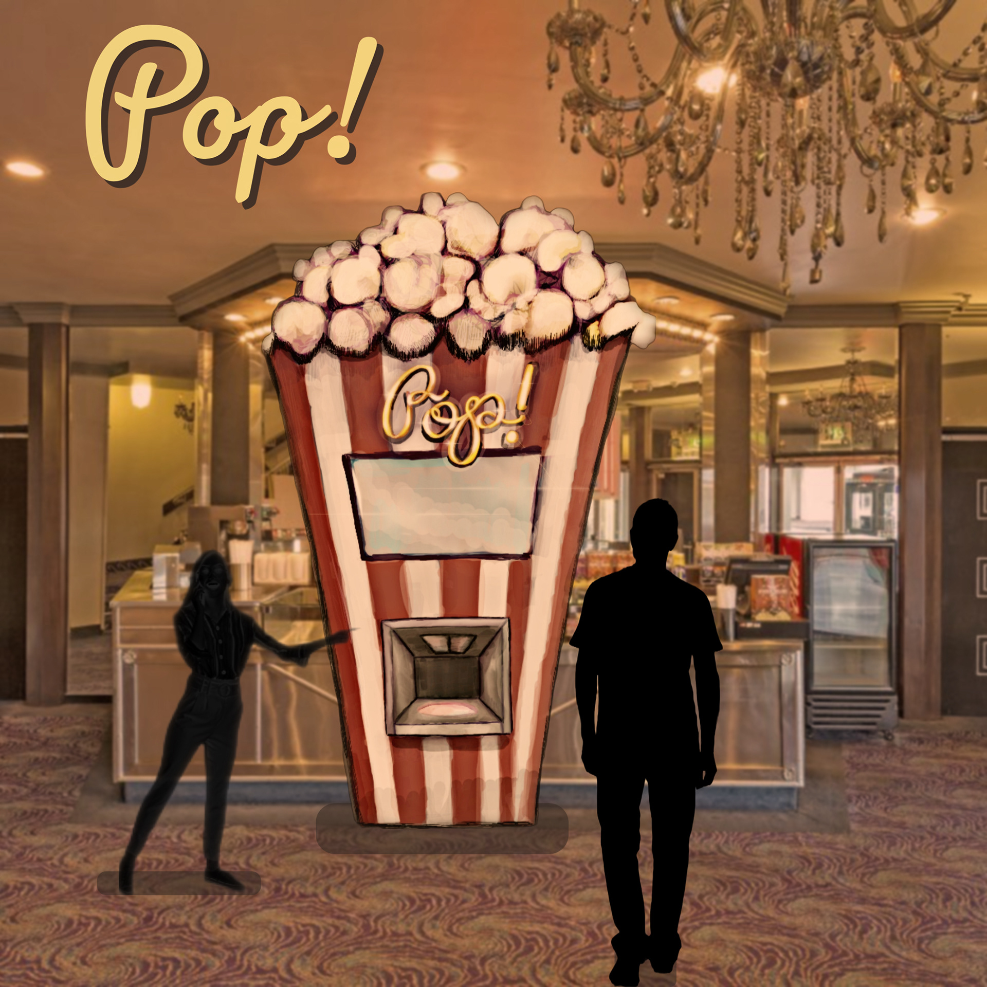 Pop! The Kiosk in Environment. Photoshop. 2022.