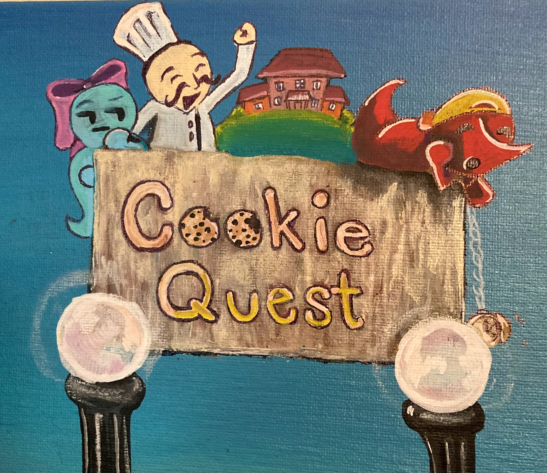 Marquee. Cookie Quest. Acrylic Paint. 2021.