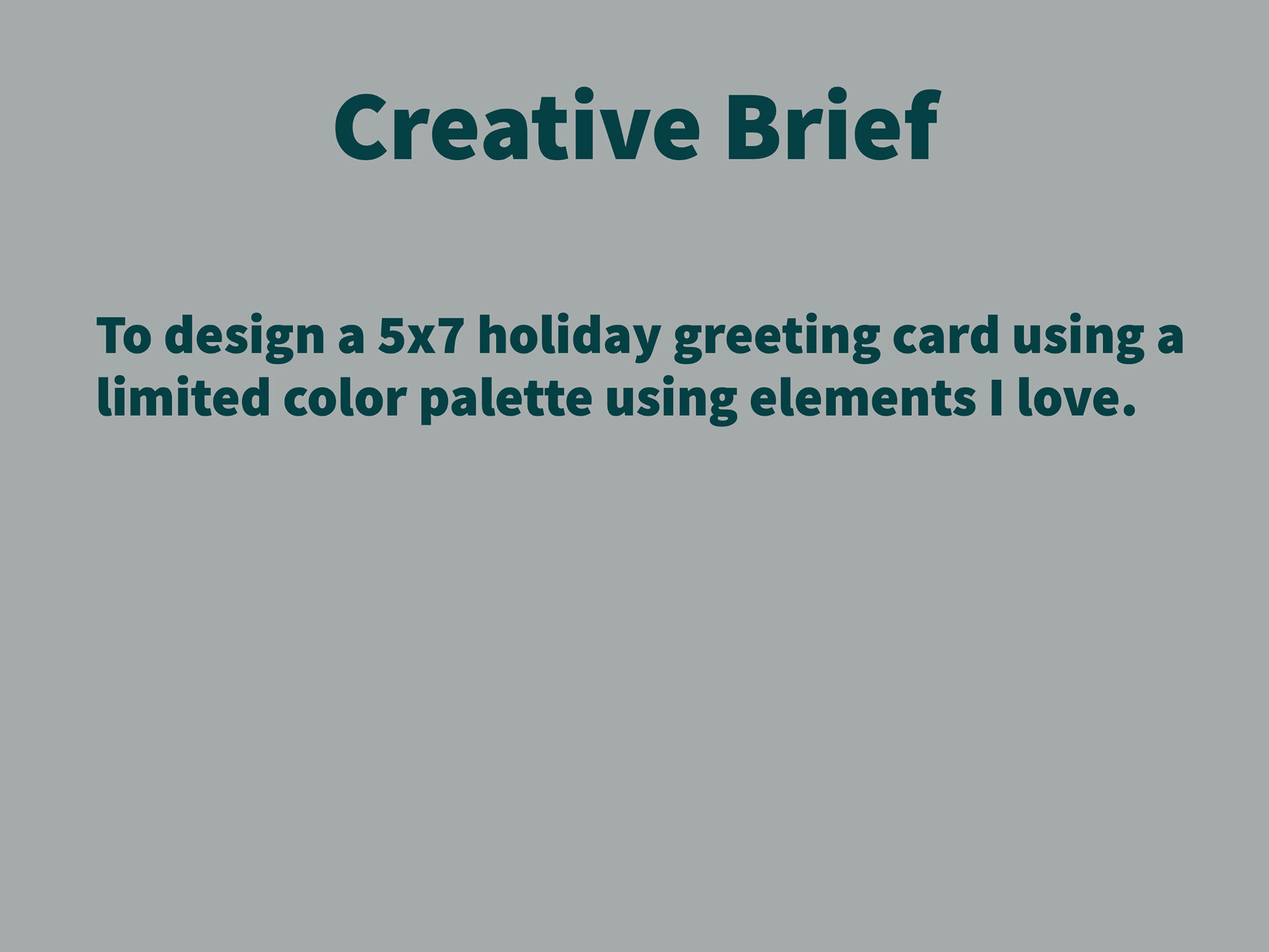 Logline/Creative Brief