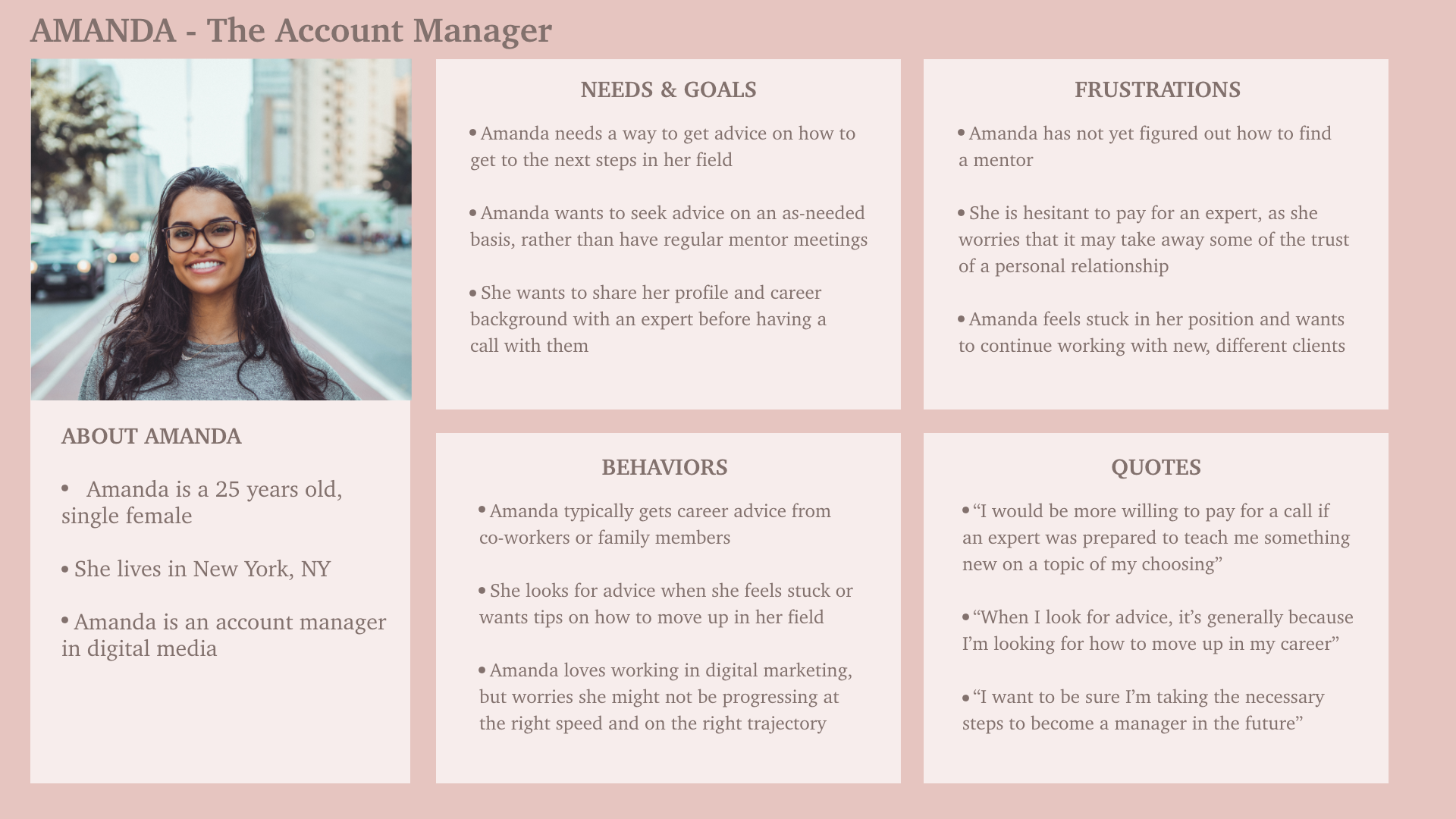 User Persona: Amanda