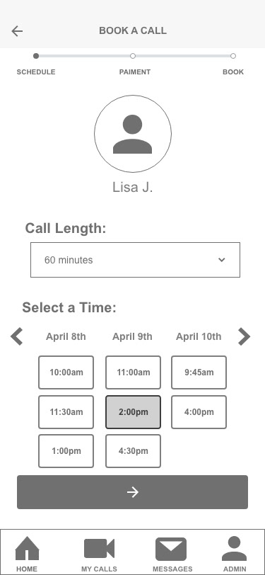 Book initial mentor call