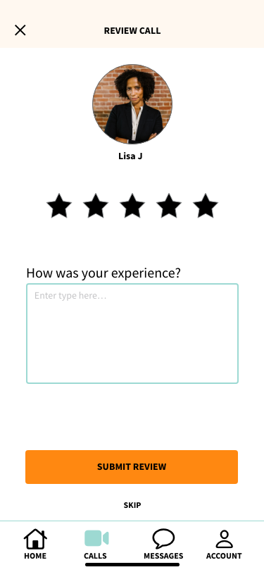 Review mentor after a call