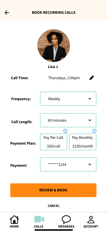 Schedule recurring calls and pay either monthly or per-call