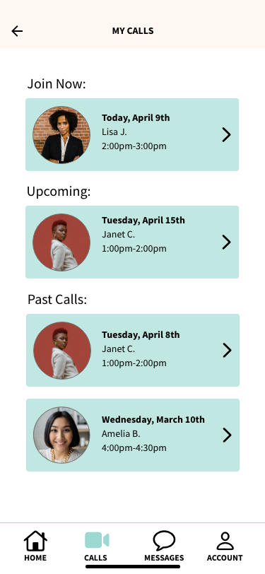 My Calls Page
