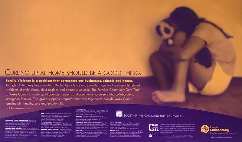 Poster to create awareness for domestic violence and available services.