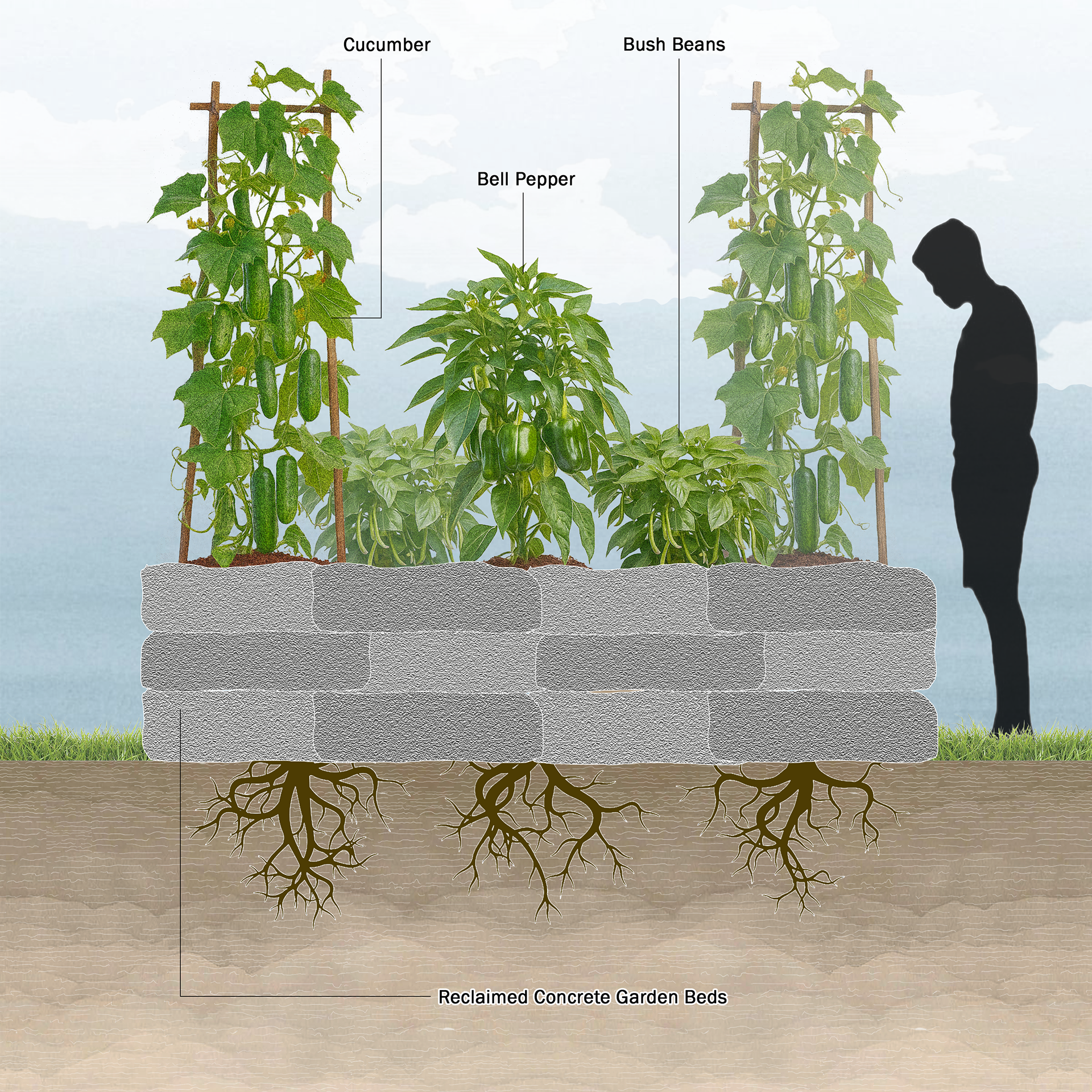 Recycled Garden Bed Detailing