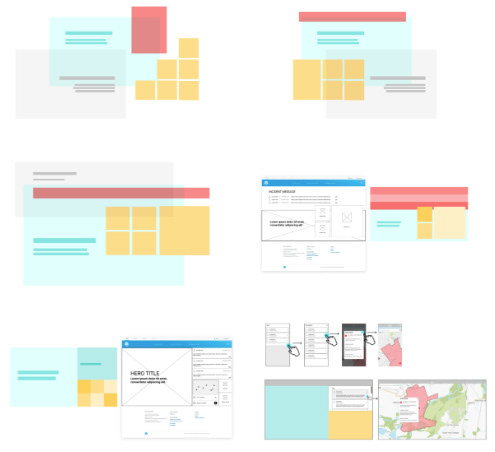 Desktop Content Structure Concept Blocks to Desktop Wireframe