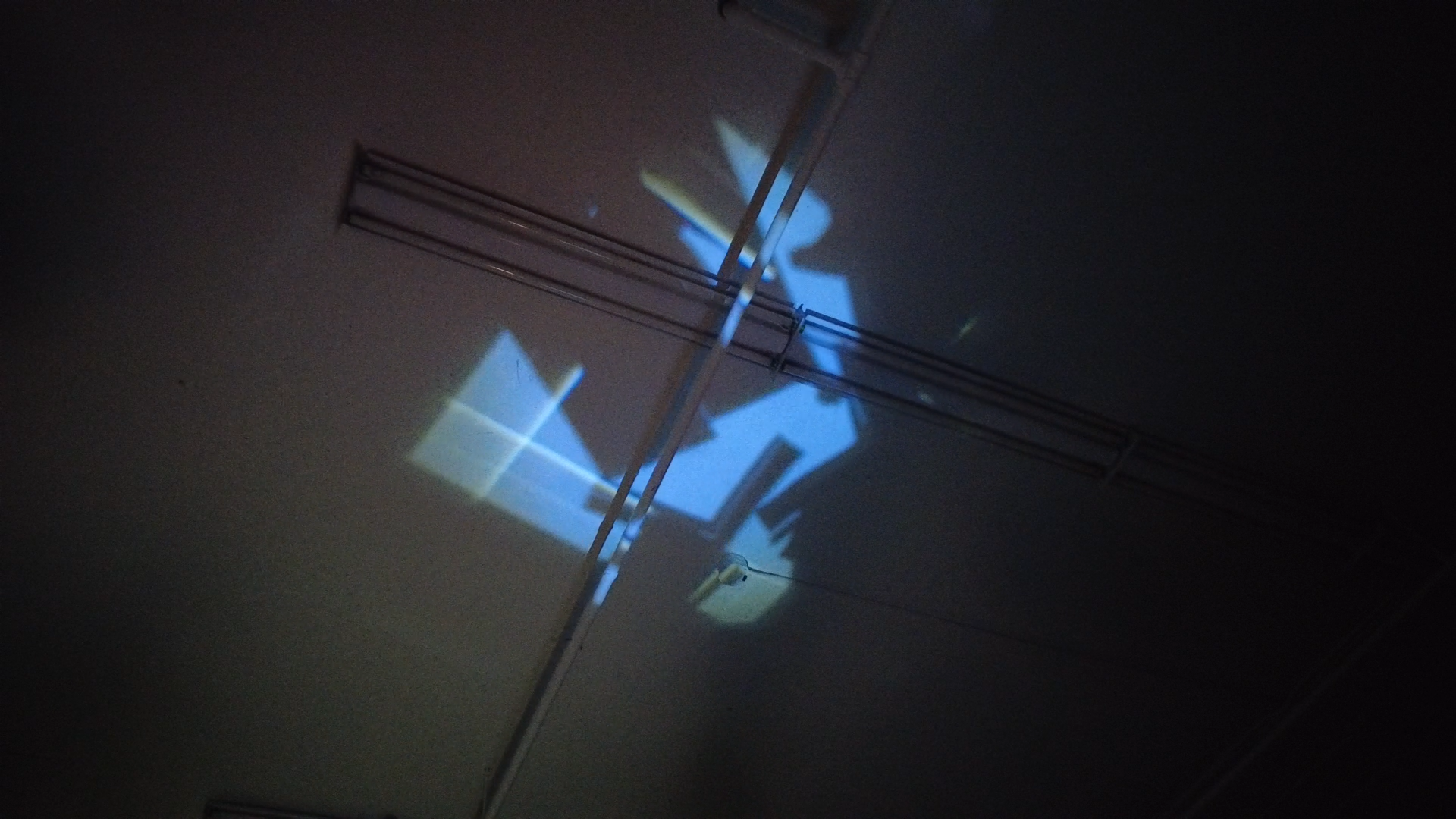 reflection of the light-mirror installation that participant made