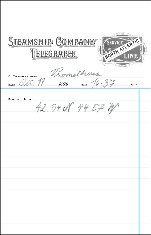 telegraph note pad with note