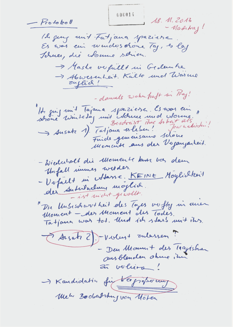 Helenas notes about Masha