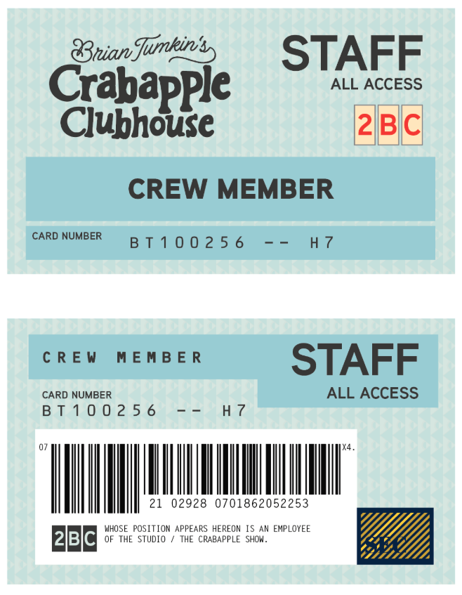 Kids TV show, staff badge