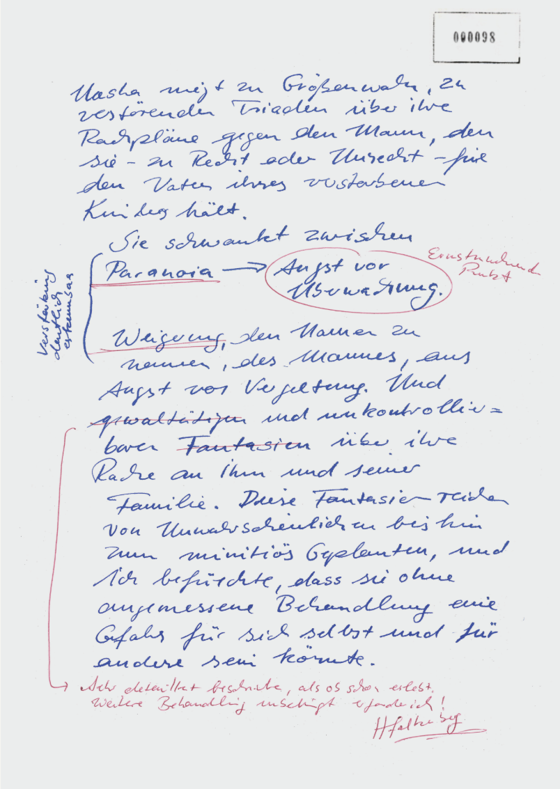 Helenas notes about Masha