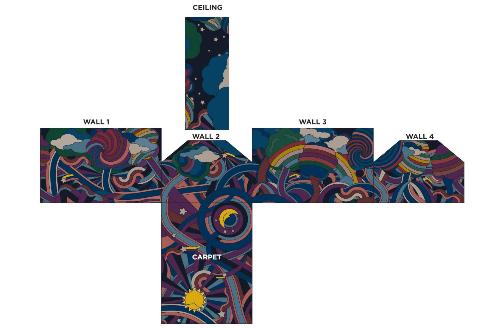 kids room, wallpaper & carpet design