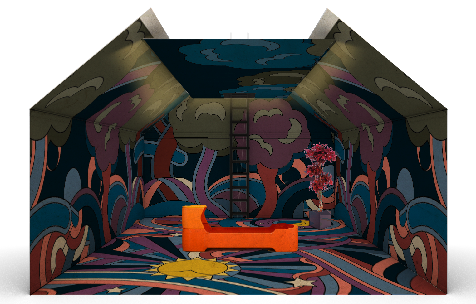 kids room, wallpaper & carpet design, mock up