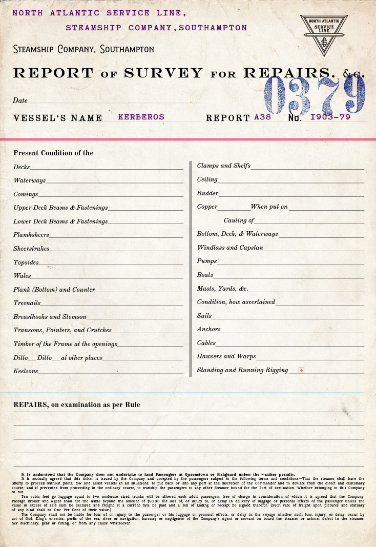 Document: Report of Survey for repairs