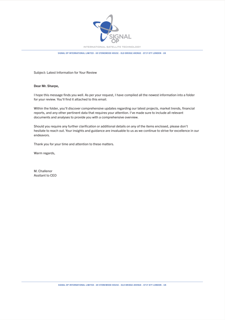 Company Sharpe, paperwork