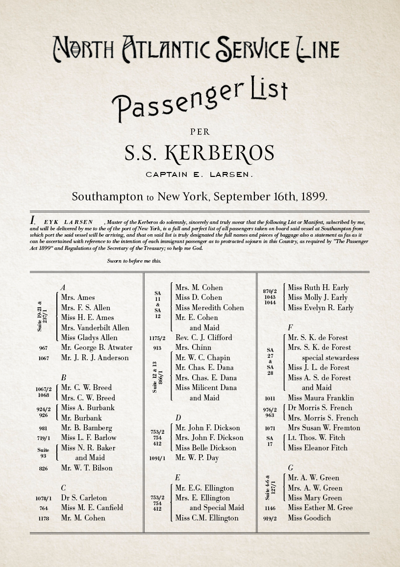 Passenger List