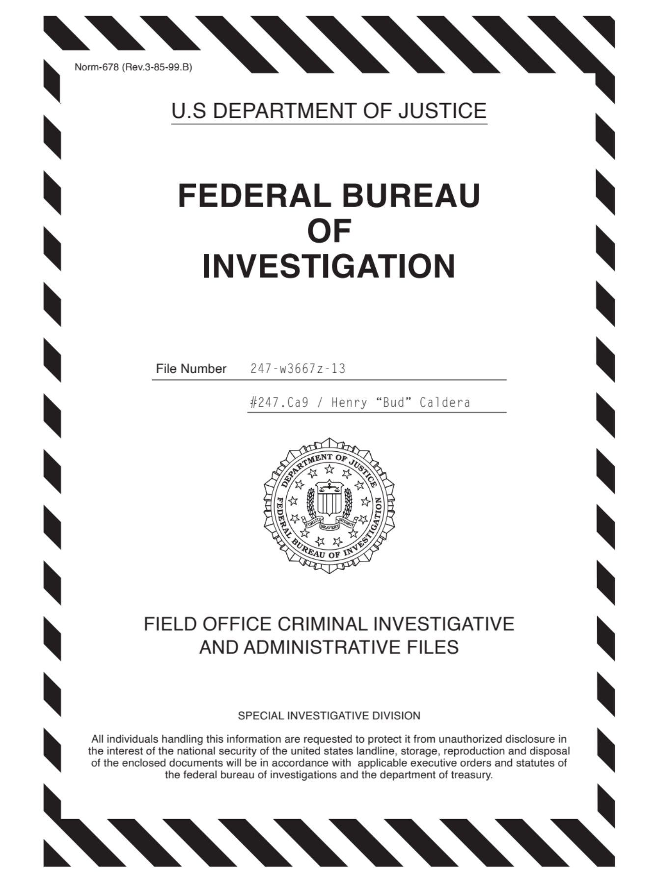 FBI File Cover