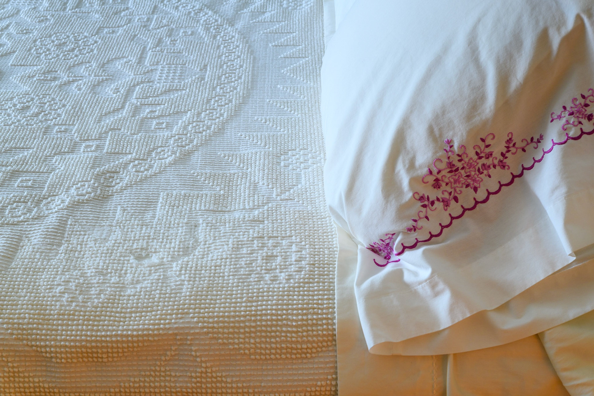Bedspread and pillow, 2020