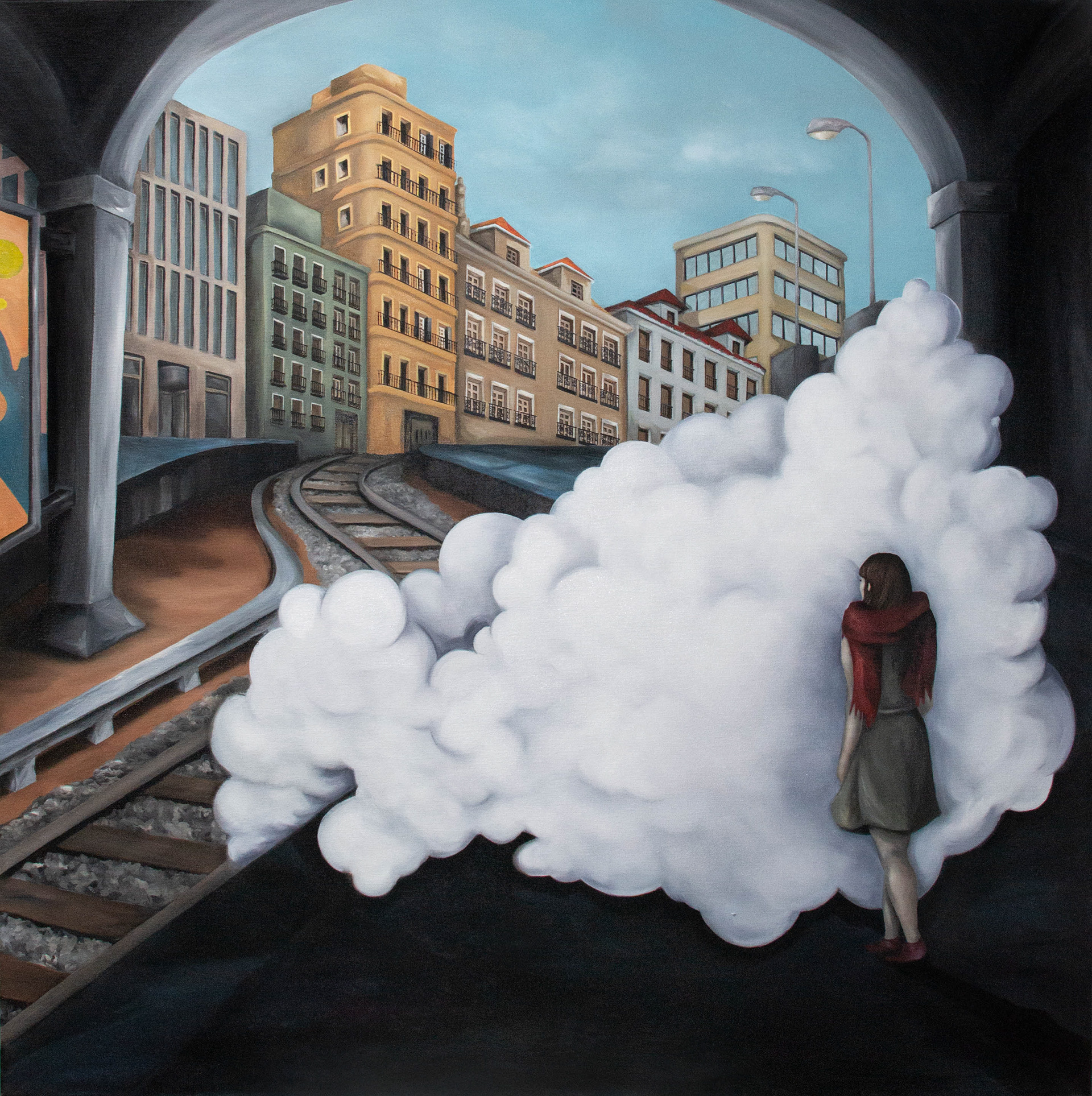 City. Cloud IV. - Oil on canvas - 80 x 80 cm