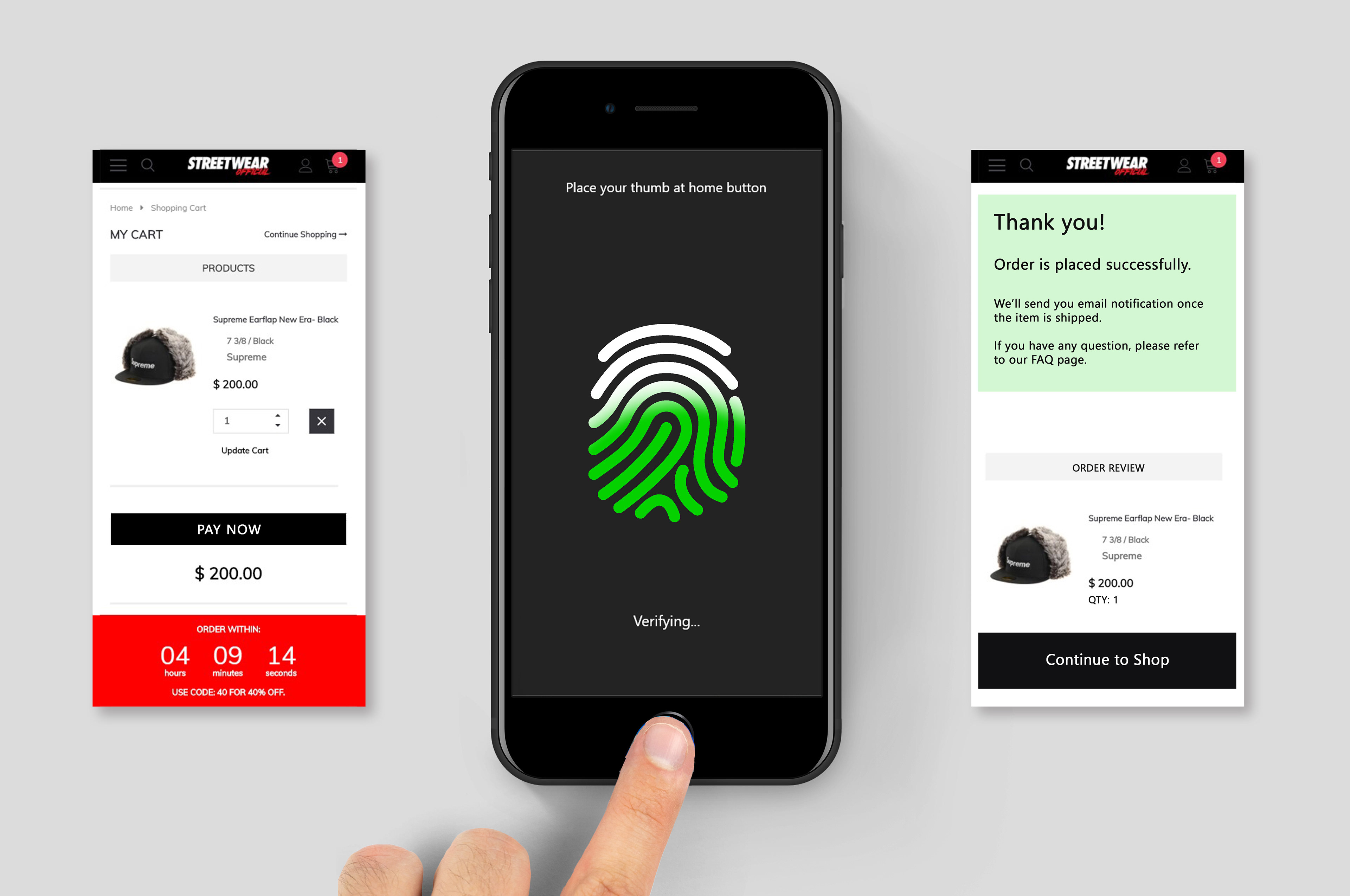 Pay and verify with your finger print