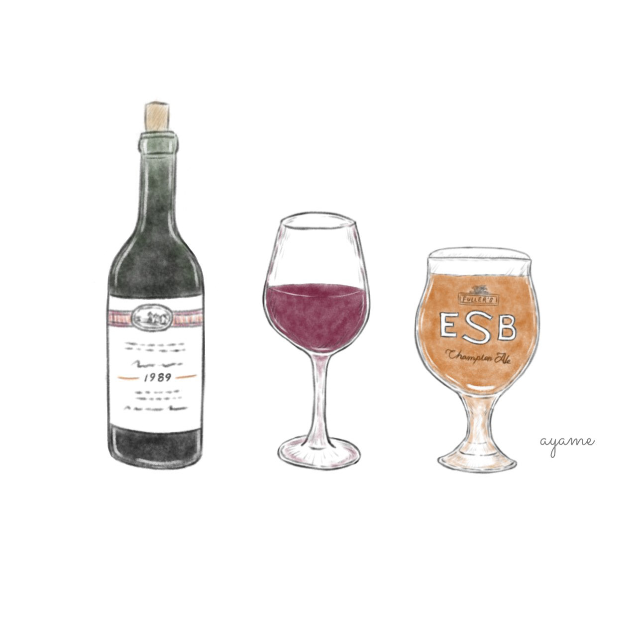 赤ワインとクラフトビール