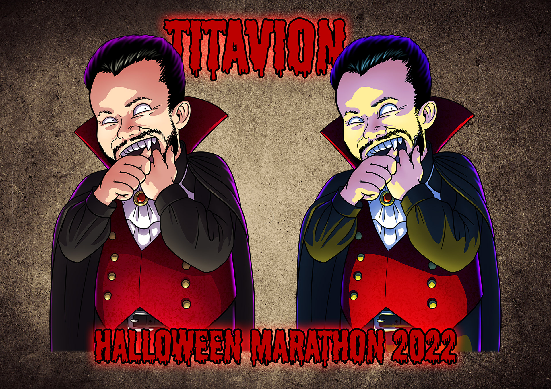Mascottes réalisées pour le marathon Halloween du streamer Titavion.