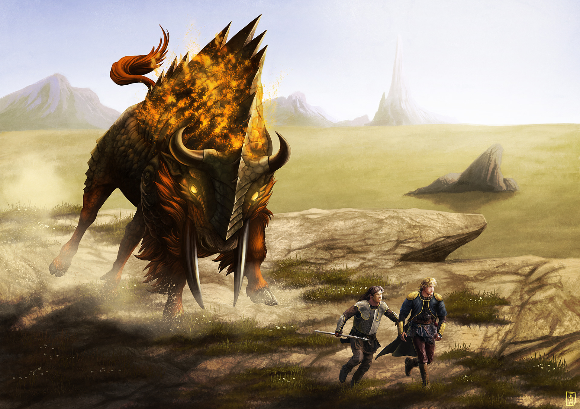 Lava Buffalo : Fantasy wildlife in plain wastelands. / Personal work