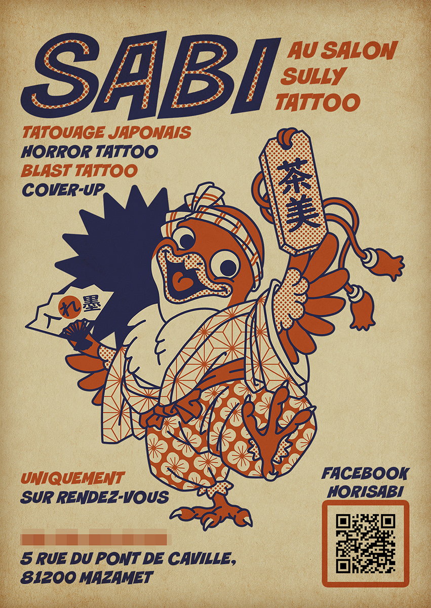 Flyer et affiche pour mon activité de tatoueuse / Poster and flyer for my tattooist job promotion