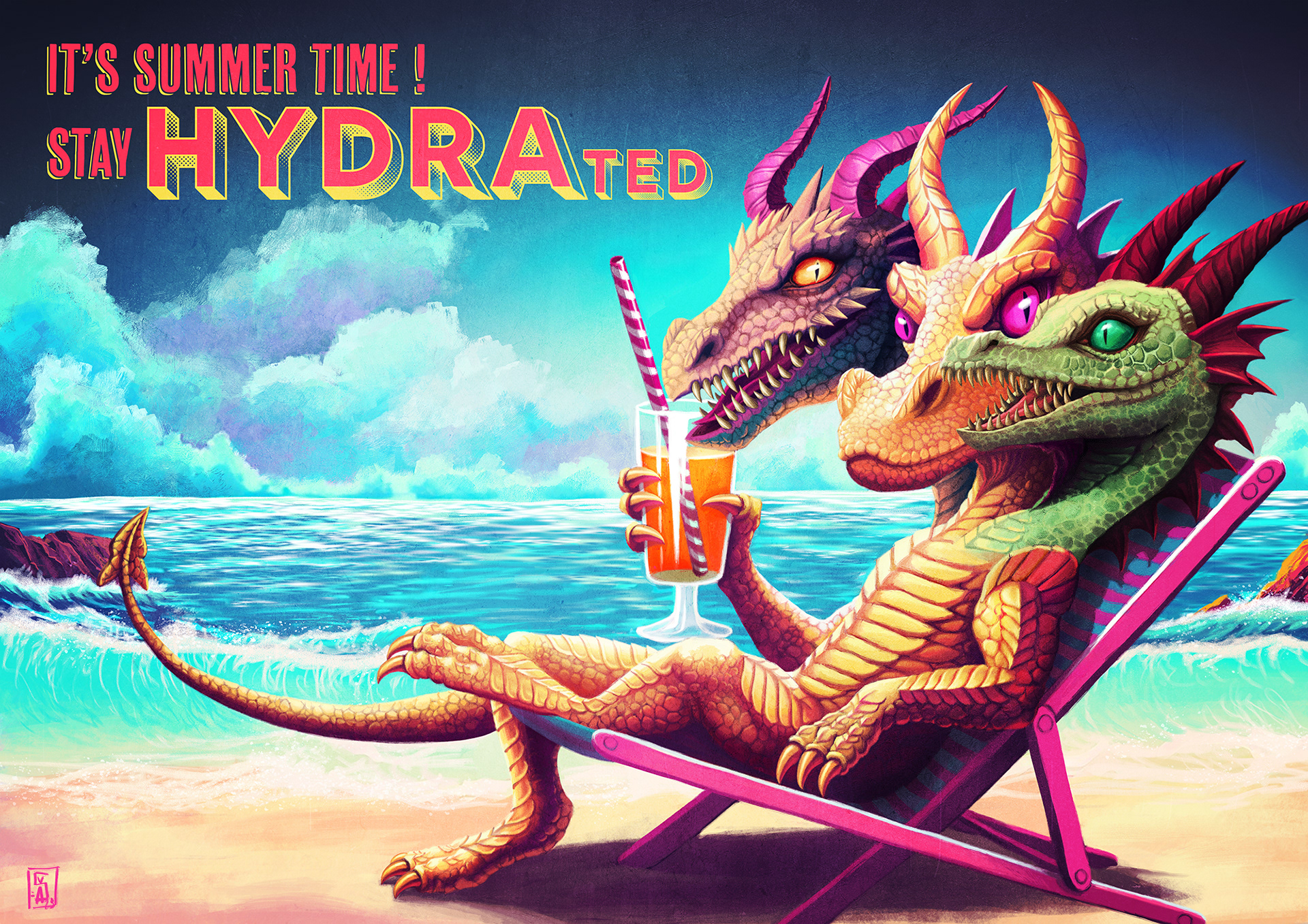 It's summer time ! Stay HYDRAted ! / Personal work
