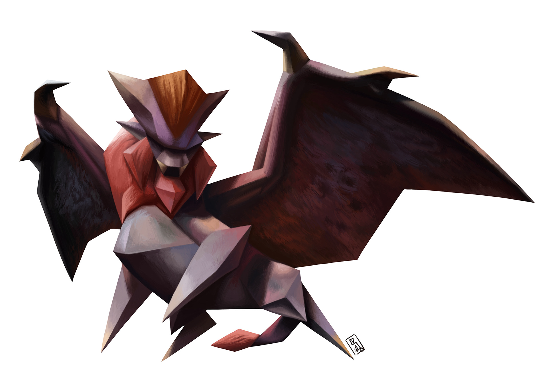 Teostra en polygones réalisé pour un concours de dessin.