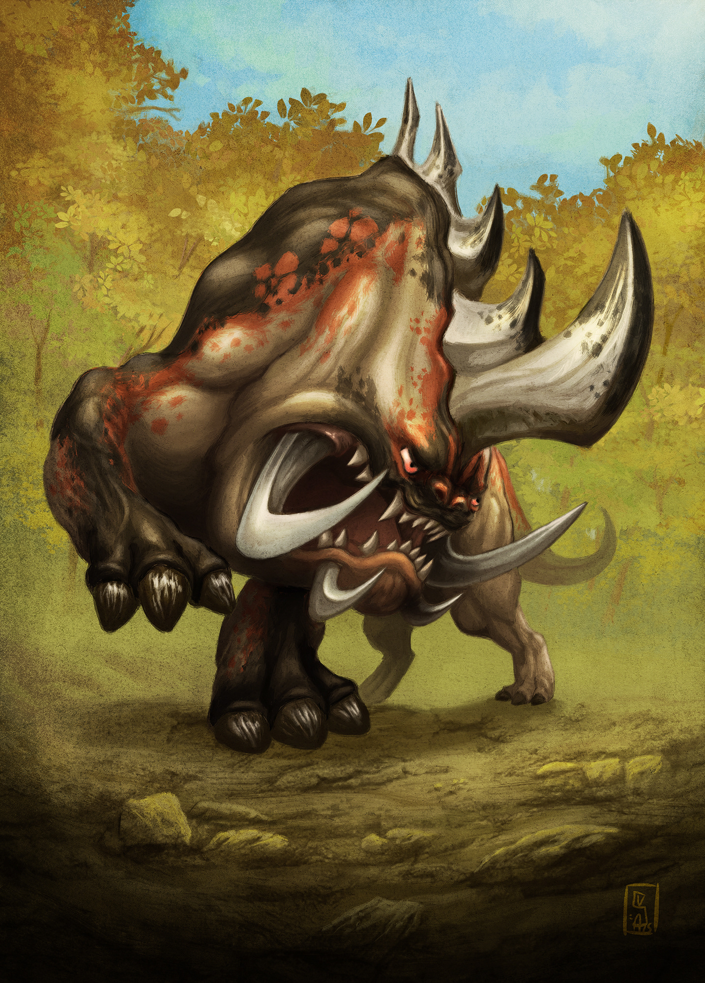 Beast token custom illustration